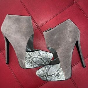 Steve Madden snakeskin and suede